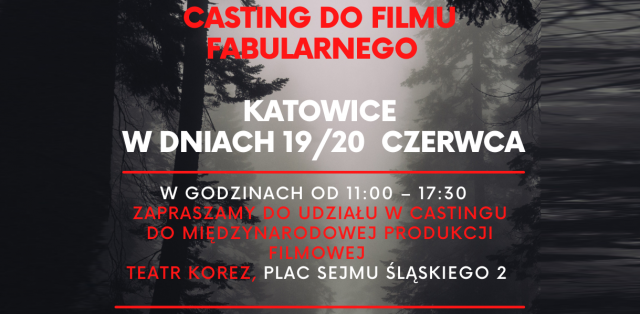 CASTING DO NOWEGO FILMU WOJENNEGO - KATOWICE 19 i 20 CZERWCA